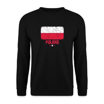 Poland Polish Flag - Unisex Sweatshirt - black - Front - Alina (178cm) & Michal (187cm)