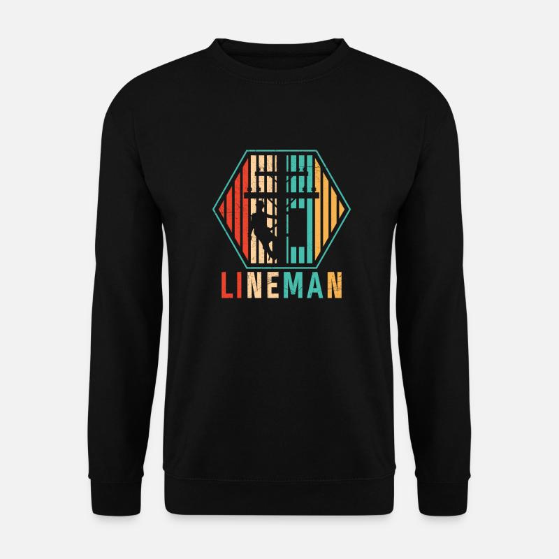 Retro Lineman Elektrokabel - Unisex Pullover - Schwarz