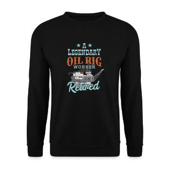 Travailleur retraité des plates-formes pétrolières - Sweat-shirt Unisexe - noir - Devant - Alina (178cm) & Michal (187cm)