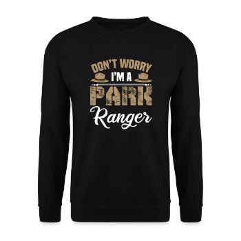 Lustiger Park Ranger - Unisex Pullover - Schwarz - Vorne - Alina (178cm) & Michal (187cm)