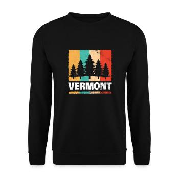 Vermont Forest Retro - Unisex Pullover - Schwarz - Vorne - Alina (178cm) & Michal (187cm)