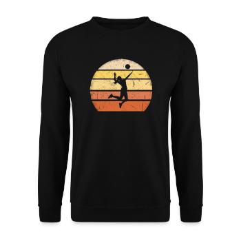 Retro Womens Beach Volleyball - Unisex Sweatshirt - black - Front - Alina (178cm) & Michal (187cm)