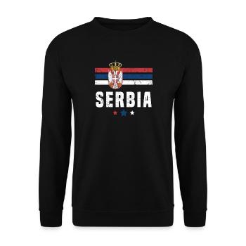 Serbie Drapeau serbe - Sweat-shirt Unisexe - noir - Devant - Alina (178cm) & Michal (187cm)