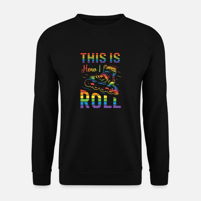 Rollerblading Retro Roll skate - Unisex Pullover - Schwarz