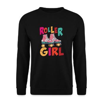 Roller Girl Skating - Unisex Sweatshirt - black - Front - Alina (178cm) & Michal (187cm)