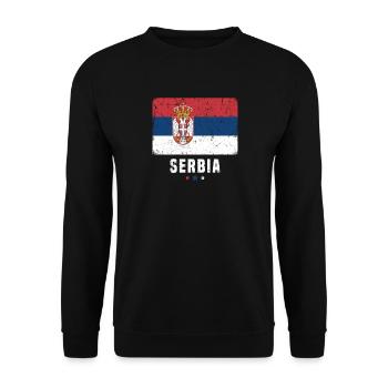 Serbie Drapeau serbe - Sweat-shirt Unisexe - noir - Devant - Alina (178cm) & Michal (187cm)