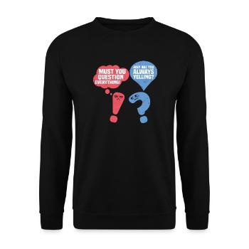 English Grammar Funny - Unisex Sweatshirt - black - Front - Alina (178cm) & Michal (187cm)
