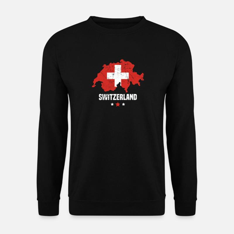 Schweiz Flagge Schweizer - Unisex Pullover - Schwarz