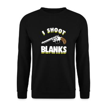 Drôle de vasectomie Shoot Blanks - Sweat-shirt Unisexe - noir - Devant - Alina (178cm) & Michal (187cm)