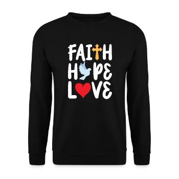 Vêtements religieux chrétiens de foi mignonne - Sweat-shirt Unisexe - noir - Devant - Alina (178cm) & Michal (187cm)