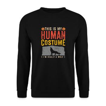 Wolf Halloween Costume Apparel - Unisex Sweatshirt - black - Front - Alina (178cm) & Michal (187cm)