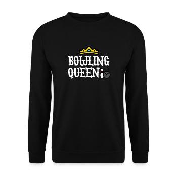 Bowling Queen Bowler - Unisex Sweatshirt - black - Front - Alina (178cm) & Michal (187cm)