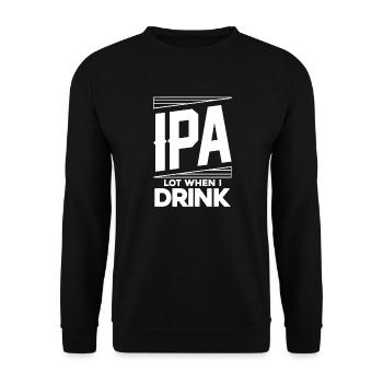 IPA Lot Beer Pun Apparel - Unisex Sweatshirt - black - Front - Alina (178cm) & Michal (187cm)