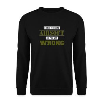 Cadeau Airsoft drôle - Sweat-shirt Unisexe - noir - Devant - Alina (178cm) & Michal (187cm)