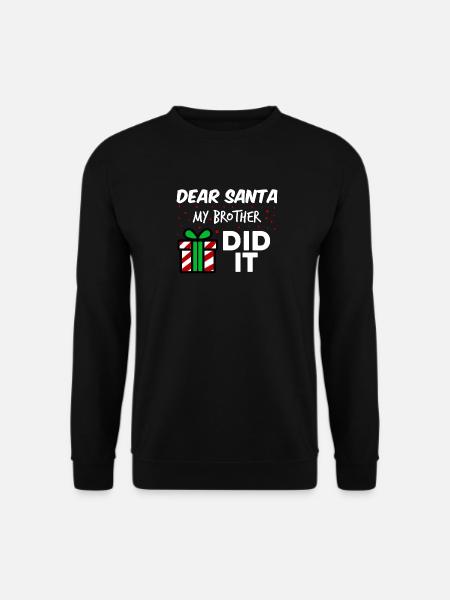 Lustige Weihnachten Santa Bruder Geschwister Pun Weihnachten - Unisex Pullover - Schwarz