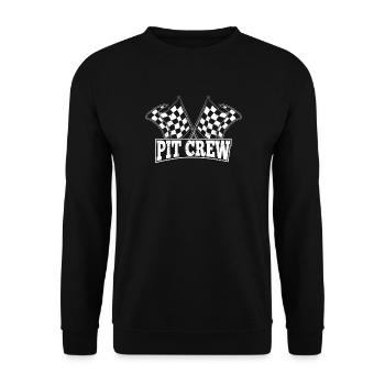 Pit Crew Car Racing Birthday Apparel - Unisex Sweatshirt - black - Front - Alina (178cm) & Michal (187cm)