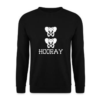 Lustige Anatomie Hüfte - Unisex Pullover - Schwarz - Vorne - Alina (178cm) & Michal (187cm)