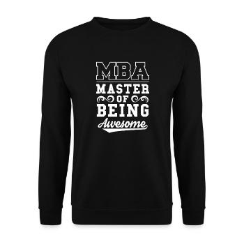 Lustige MBA College Degree Masters - Unisex Pullover - Schwarz - Vorne - Alina (178cm) & Michal (187cm)