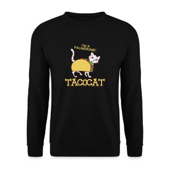 Taco Cat Funny Pun Kitten Apparel - Unisex Sweatshirt - black - Front - Alina (178cm) & Michal (187cm)