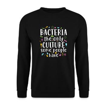 Bacteria Pun Drôle de science Vêtements - Sweat-shirt Unisexe - noir - Devant - Alina (178cm) & Michal (187cm)