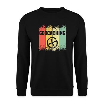 Rétro Geocaching Drôle de Géocache - Sweat-shirt Unisexe - noir - Devant - Alina (178cm) & Michal (187cm)