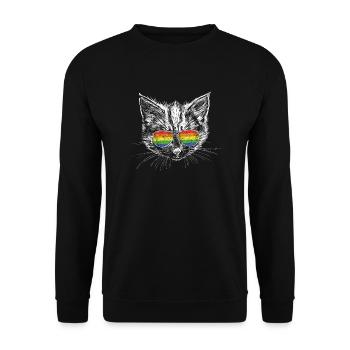 Cat Lunettes de soleil Drôle Gay LGBT Rainbow - Sweat-shirt Unisexe - noir - Devant - Alina (178cm) & Michal (187cm)