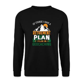 Plan de retraite Géocaching Drôle de géocache - Sweat-shirt Unisexe - noir - Devant - Alina (178cm) & Michal (187cm)
