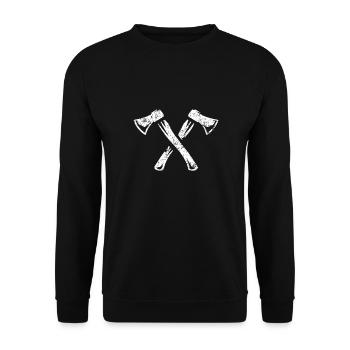 Axes Axe Throwing - Unisex Sweatshirt - black - Front - Alina (178cm) & Michal (187cm)