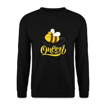 Cute Queen Bee - Unisex Sweatshirt - black - Front - Alina (178cm) & Michal (187cm)