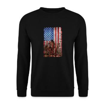 Native American USA Flag - Unisex Sweatshirt - black - Front - Alina (178cm) & Michal (187cm)