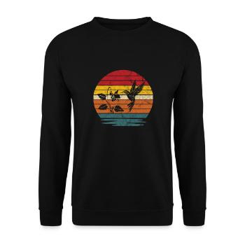 Colibri rétro - Sweat-shirt Unisexe - noir - Devant - Alina (178cm) & Michal (187cm)