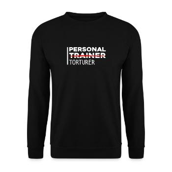Funny Personal Trainer - Unisex Sweatshirt - black - Front - Alina (178cm) & Michal (187cm)