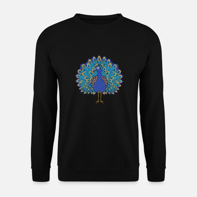 Bunter Pfau - Unisex Pullover - Schwarz