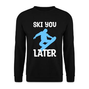 Ski you later gift - Unisex Sweatshirt - black - Front - Alina (178cm) & Michal (187cm)