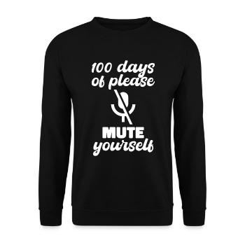 100 days of school mute gift - Unisex Sweatshirt - black - Front - Alina (178cm) & Michal (187cm)