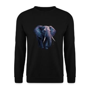 Eléphant d’Afrique - Sweat-shirt Unisexe - noir - Devant - Alina (178cm) & Michal (187cm)