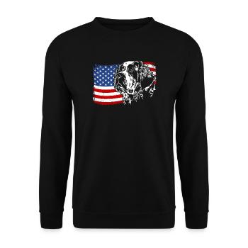 St. Bernard Amérique Flag Chien Chiens Wilsigns - Sweat-shirt Unisexe - noir - Devant - Alina (178cm) & Michal (187cm)