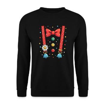 Clown Costume - Carnival Women Men - Unisex Sweatshirt - black - Front - Alina (178cm) & Michal (187cm)