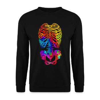 Swirly Skeleton - Unisex Sweatshirt - black - Front - Alina (178cm) & Michal (187cm)