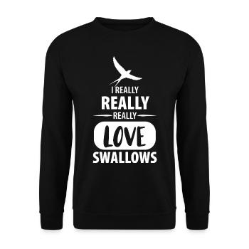 Oiseaux Hirondelle d’oiseau - Sweat-shirt Unisexe - noir - Devant - Alina (178cm) & Michal (187cm)