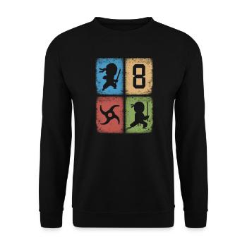 Ninjas 8. Geburtstag Kinder 8 Jahre alt Ninja - Unisex Pullover - Schwarz - Vorne - Alina (178cm) & Michal (187cm)
