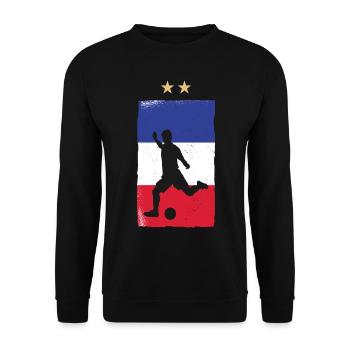 France Football Maillot de foot Drapeau Français - Sweat-shirt Unisexe - noir - Devant - Alina (178cm) & Michal (187cm)