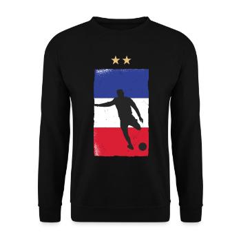 France Football Maillot de foot Drapeau Français - Sweat-shirt Unisexe - noir - Devant - Alina (178cm) & Michal (187cm)