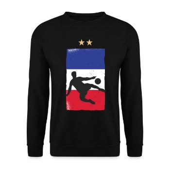 France Football Maillot de foot Drapeau Français - Sweat-shirt Unisexe - noir - Devant - Alina (178cm) & Michal (187cm)
