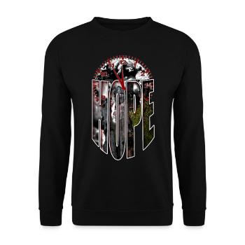Hope Clock 5 to 12 Tree Nature Climate Environment - Unisex Sweatshirt - black - Front - Alina (178cm) & Michal (187cm)