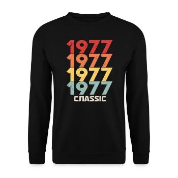 1977 Jubilee in classic vintage style 1977 - Unisex Sweatshirt - black - Front - Alina (178cm) & Michal (187cm)