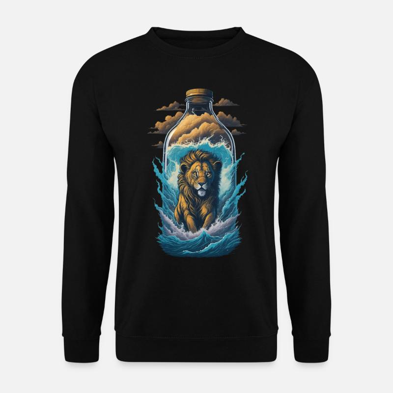 Löwe Flasche - Unisex Pullover - Schwarz