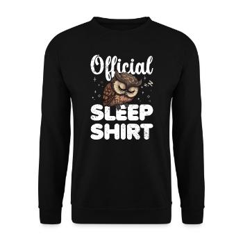 Owl Official Sleep Shirt Lazy Relax - Unisex Sweatshirt - black - Front - Alina (178cm) & Michal (187cm)