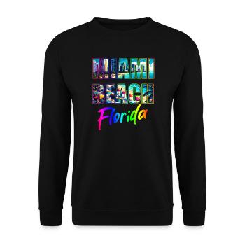 Miami Beach - Florida - Unisex Sweatshirt - black - Front - Alina (178cm) & Michal (187cm)