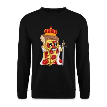 Pizza King Queen PartnerLook Costume Team Partner - Unisex Sweatshirt - black - Front - Alina (178cm) & Michal (187cm)